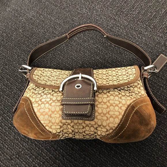 Coach Signature Jacquard & Suede Soho Flap Purse - Picture 2 of 6